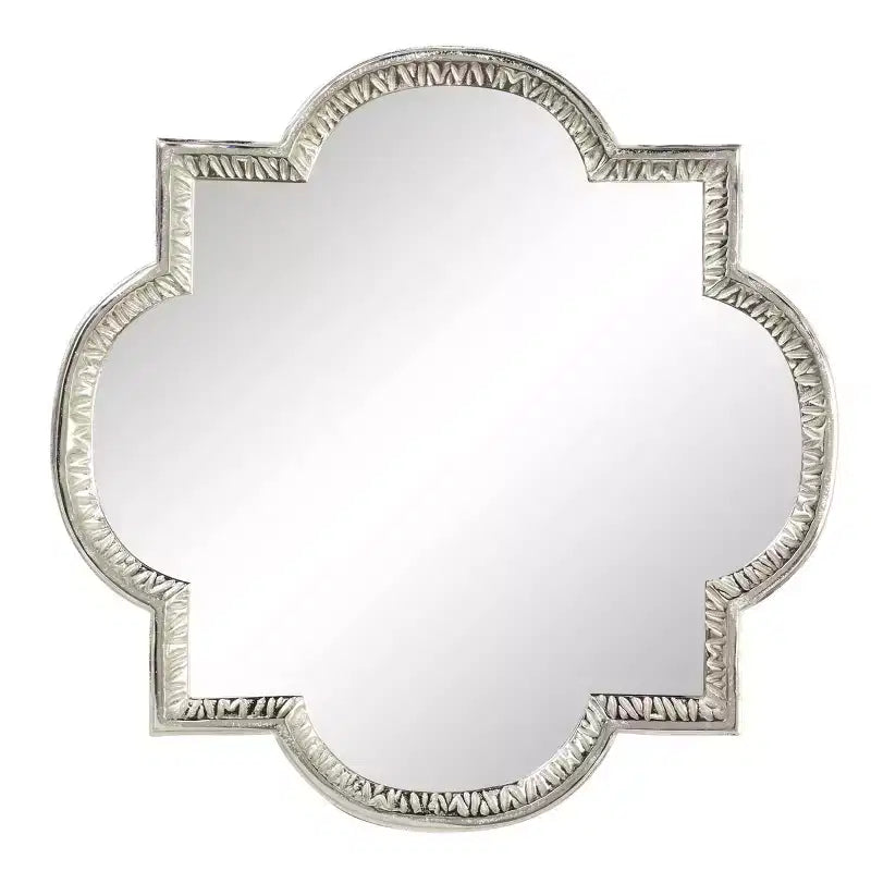 Aluminum Quatrefoil Wall Mirror Gray - Olivia & May