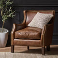 Christopher Knight Home Njord Contemporary Top Grain Leather Upholstered Club Chair with Nailhead Trim