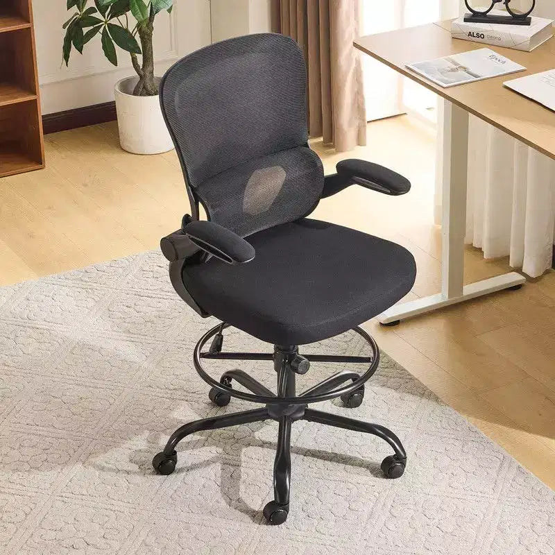 Karl Home | Breathable Mesh Tall Office Chair Drafting Chair With Adjustable Footrest Ring