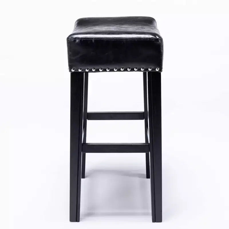 Sgabelli da bancone senza schienale in pelle PU da 26", sgabelli da bar a sella con borchie, altezza regolabile