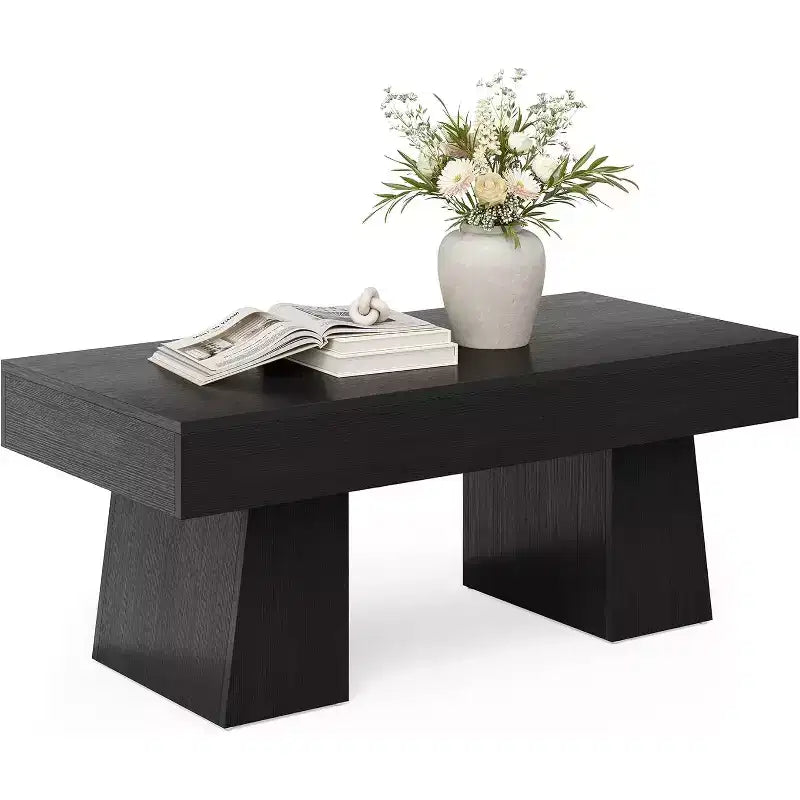 Tavolino da salotto rustico da 47" con base in legno massiccio per soggiorno