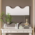 Okak 30X35IN Modern Wave Shape Bathroom Mirror, Wall Mirror with Metal Frame, Vanity Mirror for Bathroom, Living Room, Bedroom