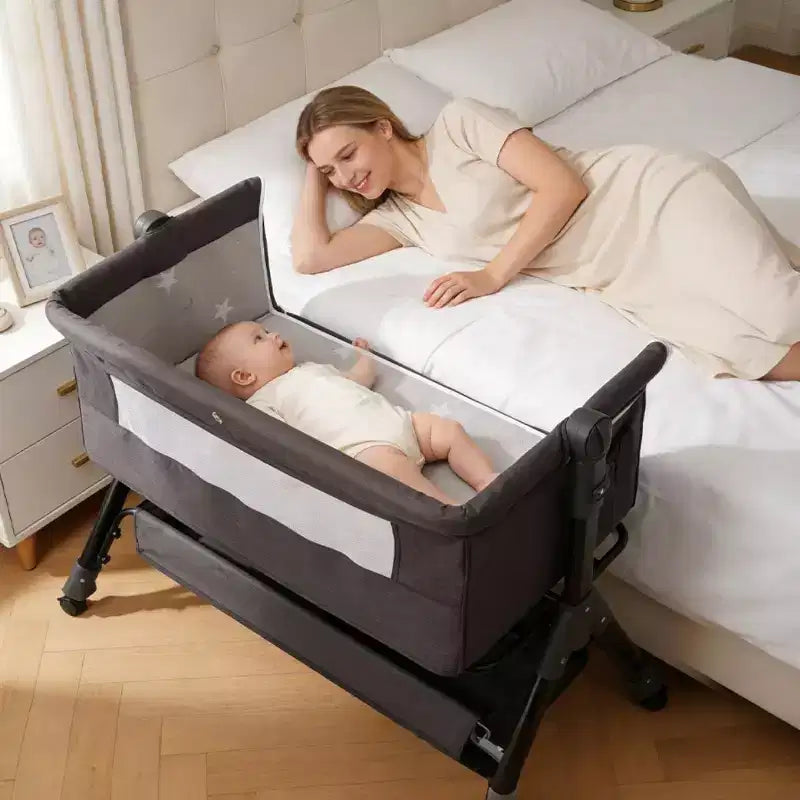 Kmaier Baby Bassinet 3 in 1 Baby Bassinet Bedside Sleeper, Easy Assemble Amd Folding Portable Baby Cradle