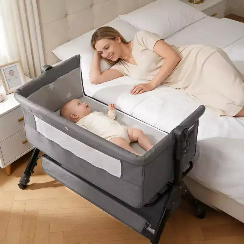 Culla 3 in 1 per neonati con funzione di co-sleeping, Culla pieghevole portatile per neonati, Facile da montare