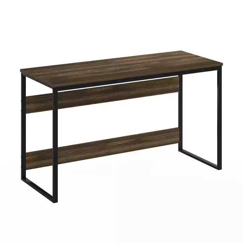 HomeStock 30 in.H Black Color Wood Writing Desks with Open Storage Shelf