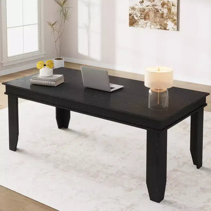 Large dining table, seating 6-8 people, 70.87-inch farmhouse style, suitable for living rooms, dining rooms, and apartments.