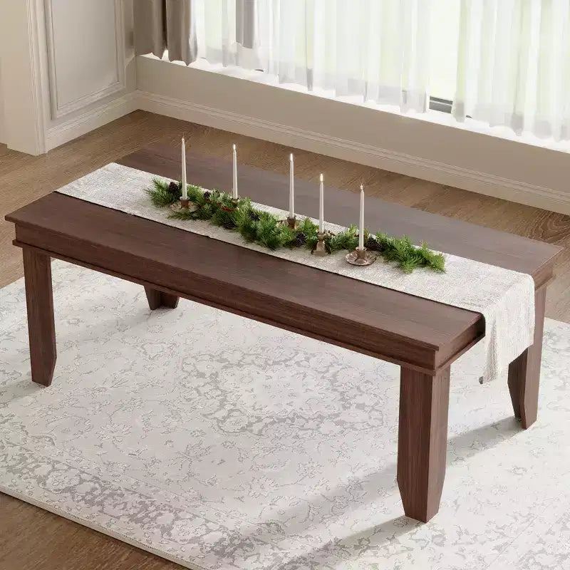Tavolo da pranzo rustico da 180 cm per 6-8 persone, piano in MDF antigraffio, gambe poligonali, marrone