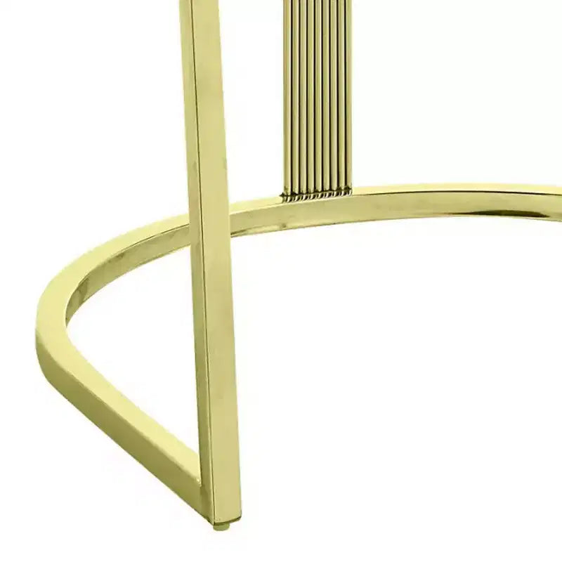 Sedia da pranzo laterale 22 pollici, base oro, velluto nero imbottito