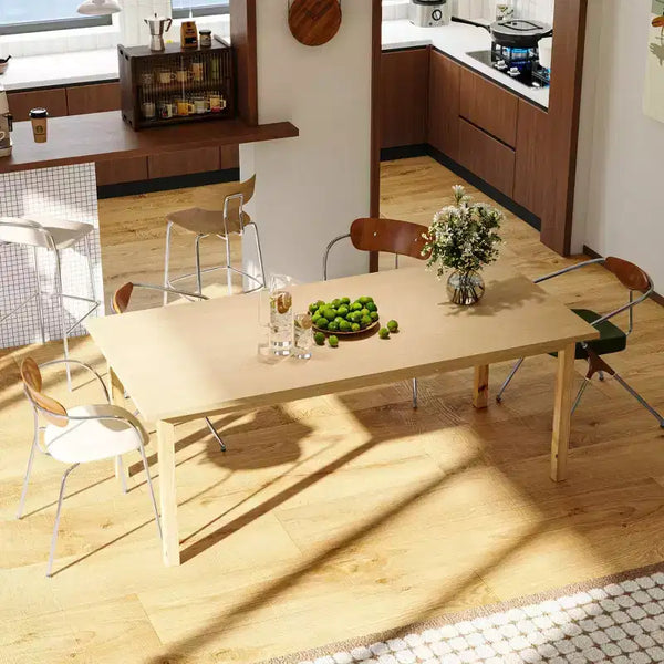 Famapy Wood Multipurpose Table - Spacious Dining Table Wood Table Desk,Spacious Workspace & Sturdy for Home Office & Living Room