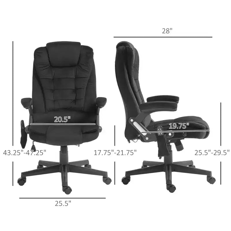 Sedia da ufficio massaggiante con schienale alto, riscaldamento e supporto lombare