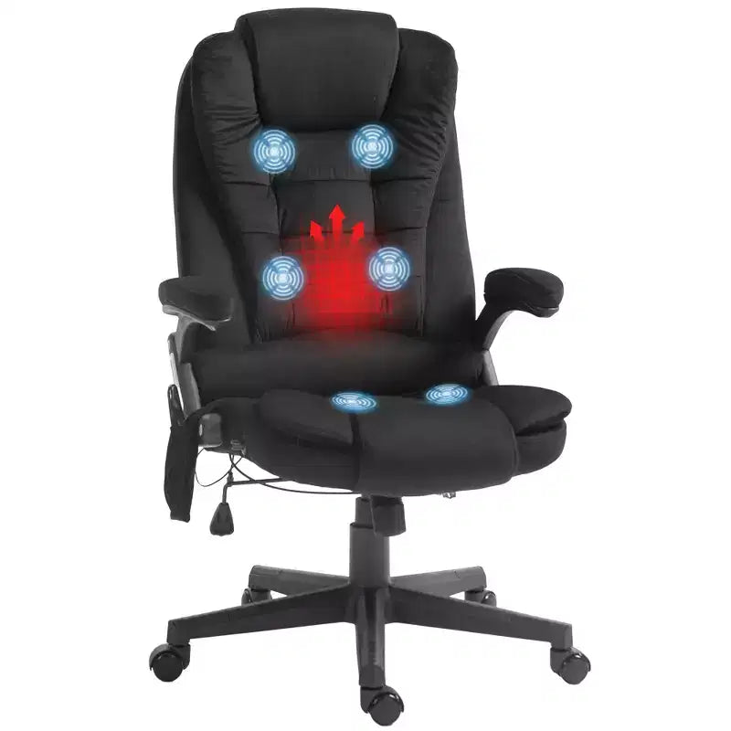 6 Point Executive Office Chair with Heat, Velvet High Back Vibrating Massage Office Chair