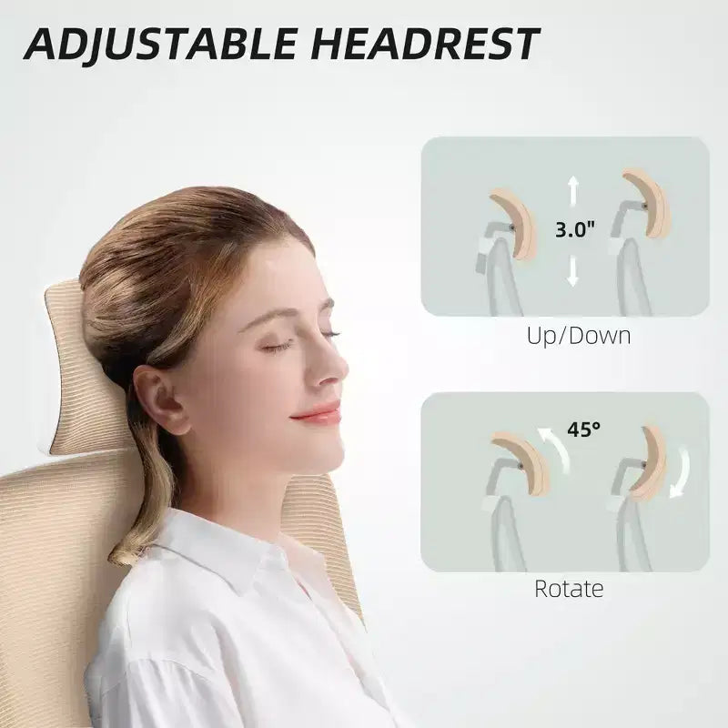 Sedia da ufficio ergonomica in rete con braccioli ribaltabili, poggiatesta e supporto lombare regolabili