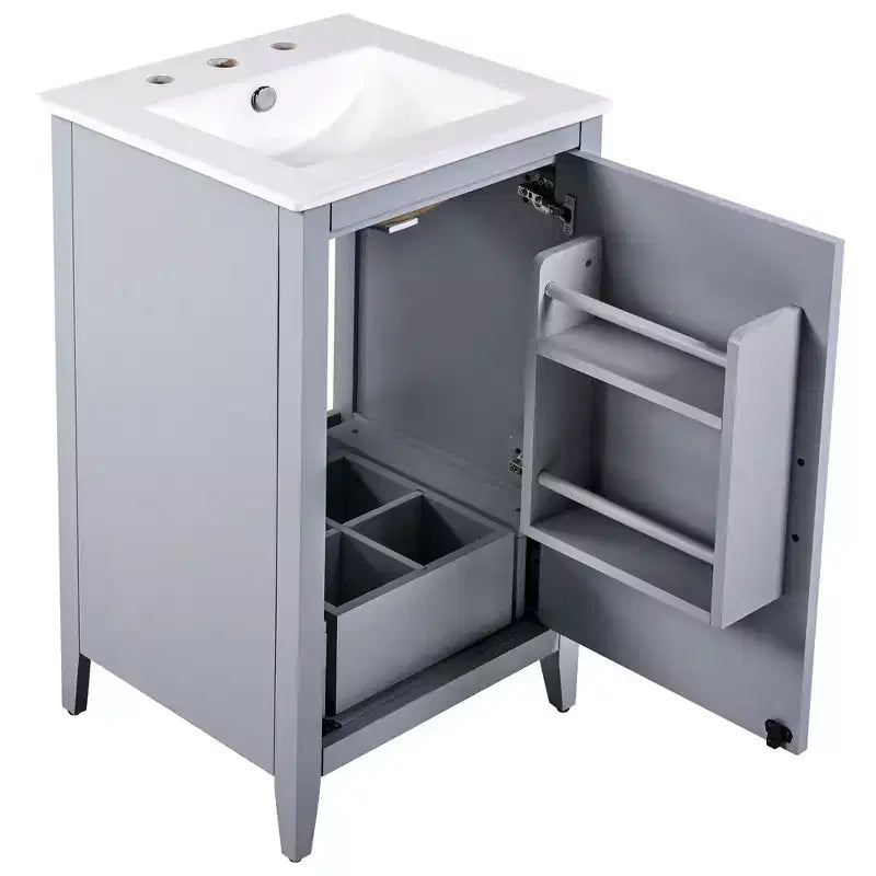 Mobiletto da bagno da 20 pollici con lavabo, sportello e mensola