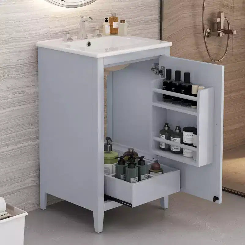 Mobiletto da bagno da 20 pollici con lavabo, sportello e mensola