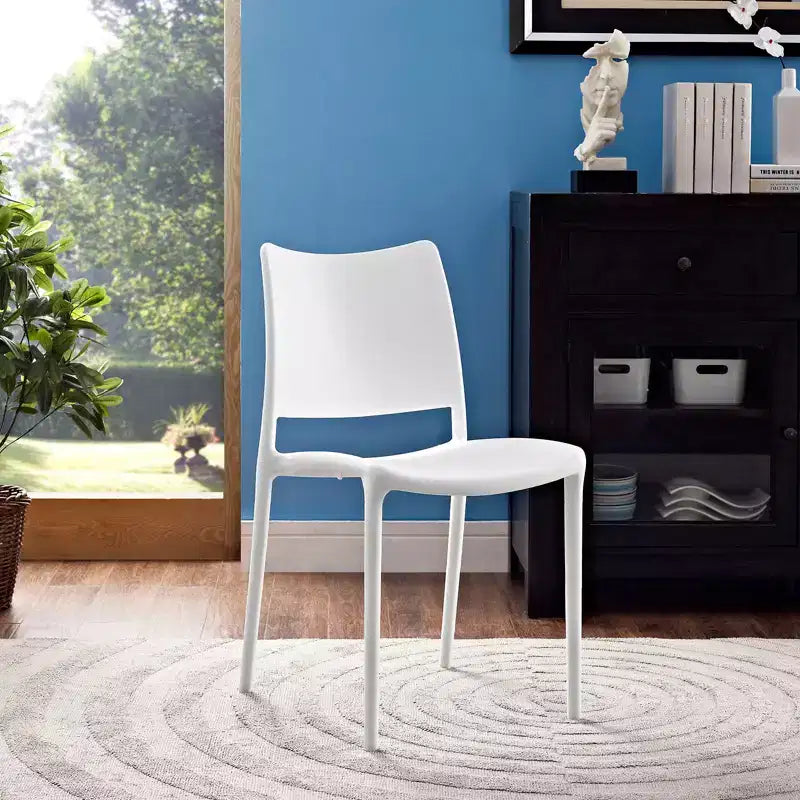 Hipster Dining Side Chair White - Modway: Modern Armless Polypropylene, Spot Clean, No Assembly Required