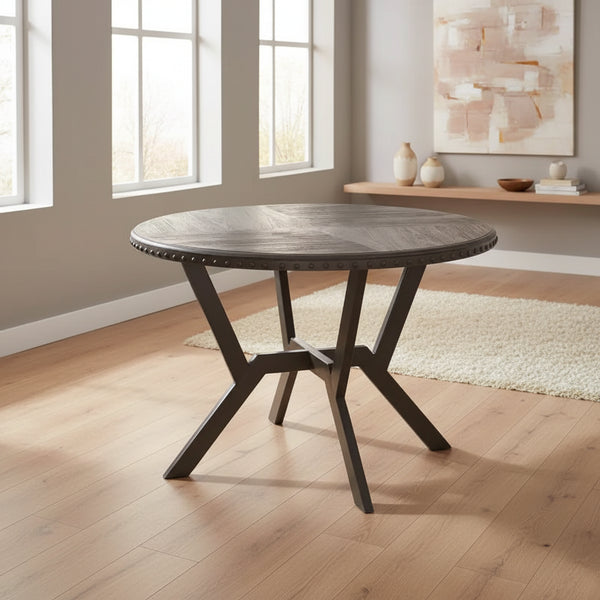 Alamo Round Dining Table Gray - Steve Silver Co.