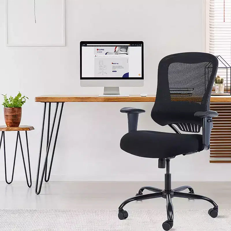 Sedia da ufficio ergonomica in rete con supporto lombare regolabile e rotelle girevoli