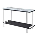 Avalan Glass Top Contemporary Sofa Table Black Coating/White - miBasics