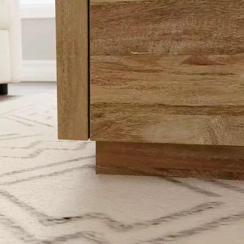 Tavolino Quadrato con 2 Cassetti, Finitura Mango Sindoori, Moderno Minimalista