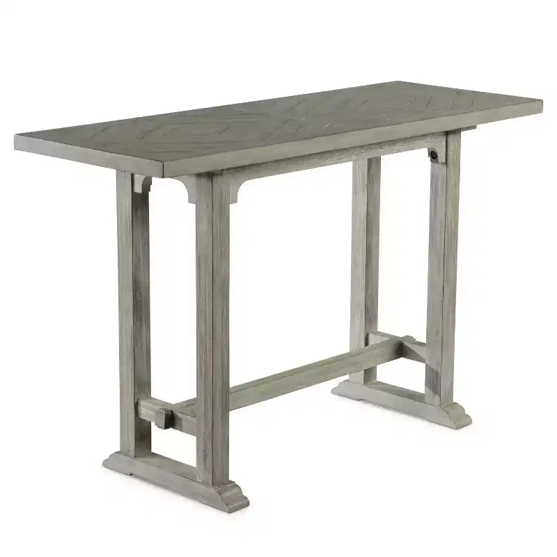 Whitford Sofa Table Dove Gray - Steve Silver Co.: Distressed Wood, Saw Rasping, Double Diamond Inlay