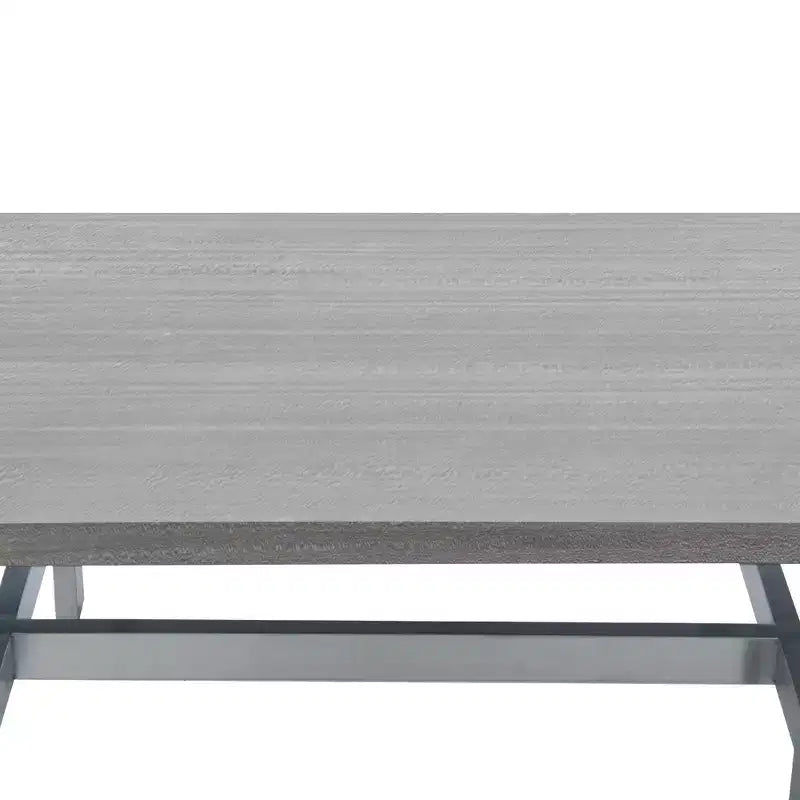 Tavolino da caffè in legno grigio con gambe in argento spazzolato, resistente all'acqua, senza montaggio, 51 pollici