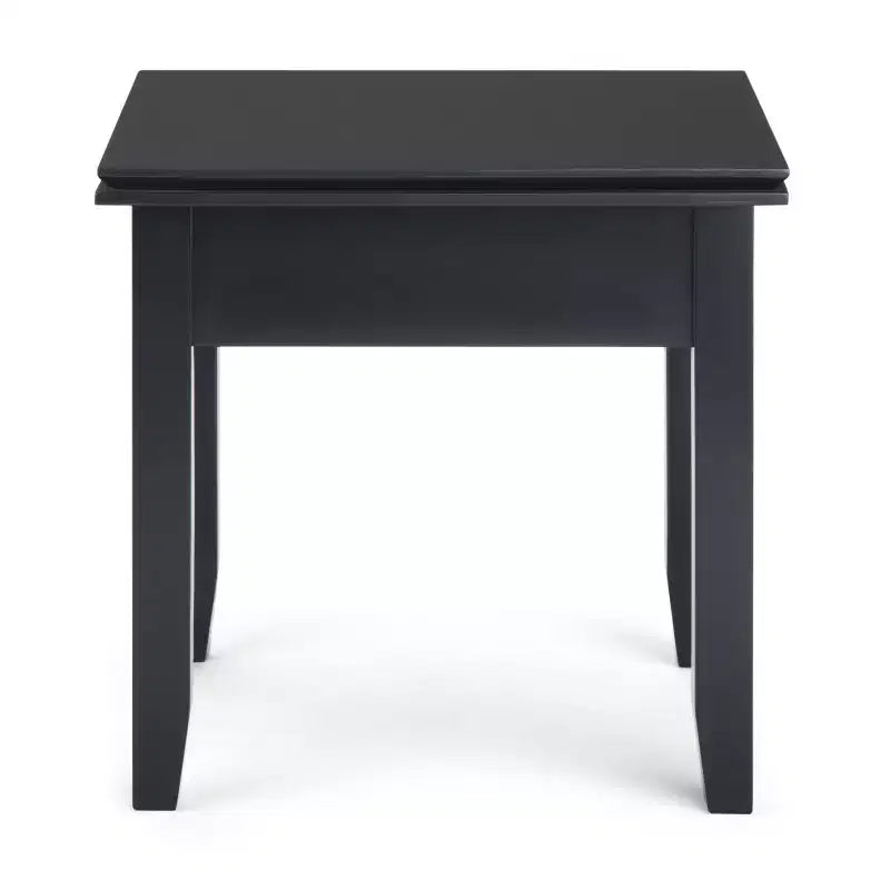 Tavolino da salotto quadrato da 21" in legno massello con cassetto, stile contemporaneo, accessori in bronzo, marrone