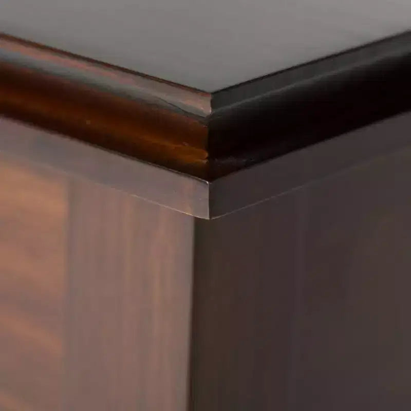 Tavolino da salotto quadrato da 21" in legno massello con cassetto, stile contemporaneo, accessori in bronzo, marrone