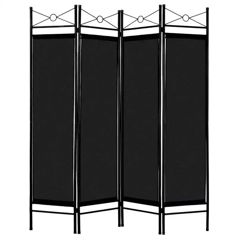 Costway 4 Panel Room Divider Privacy Screen Home Office Fabric Metal Frame