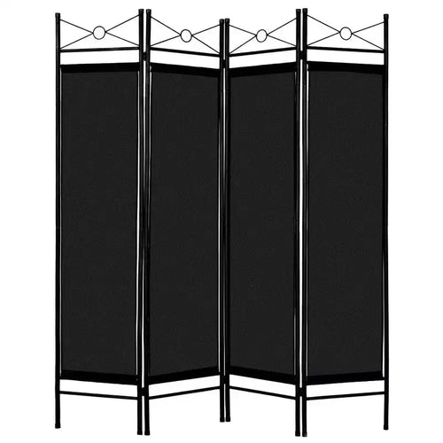 Costway 4 Panel Room Divider Privacy Screen Home Office Fabric Metal Frame
