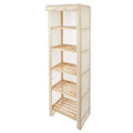 Hastings Home 5-Tier Wood Storage Shelving Rack With Removable Cover
