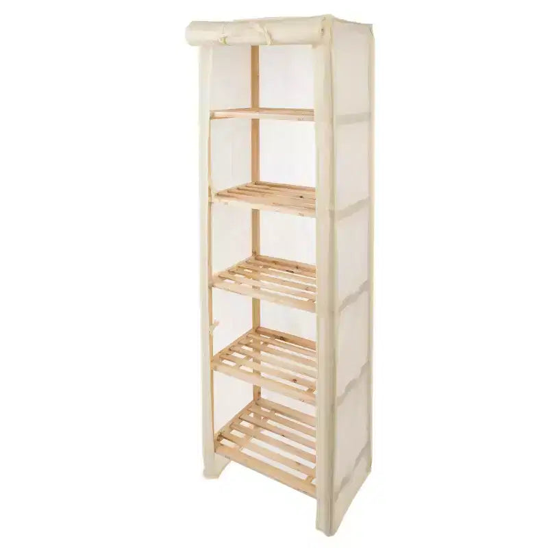 Hastings Home 5-Tier Wood Storage Shelving Rack With Removable Cover