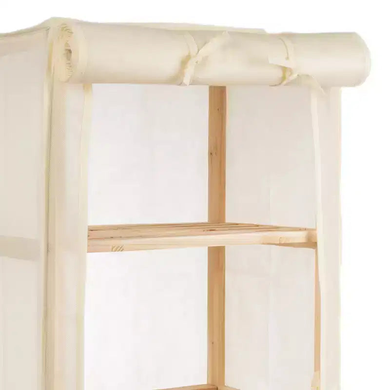 Scaffale a 5 ripiani in legno con copertura rimovibile