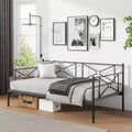Costway Metal Daybed Frame Twin Size Slat Support Mattress Foundation Living Room White\Black\Silver